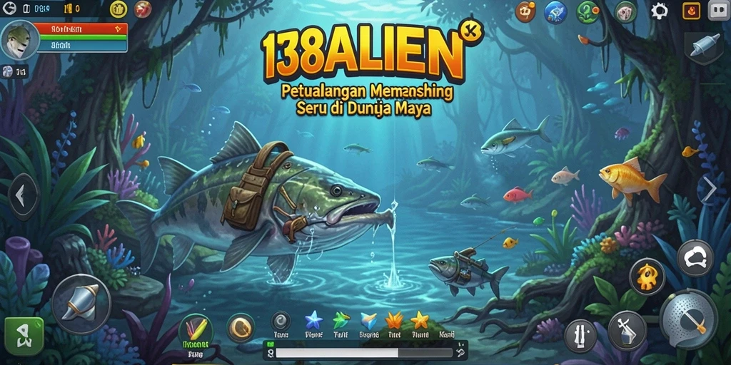 Screenshot gameplay 138ALIEN menunjukkan aksi memancing yang seru.