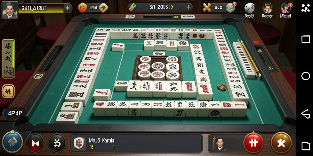 Tampilan gameplay Mahjong yang menarik dari 4P4P.
