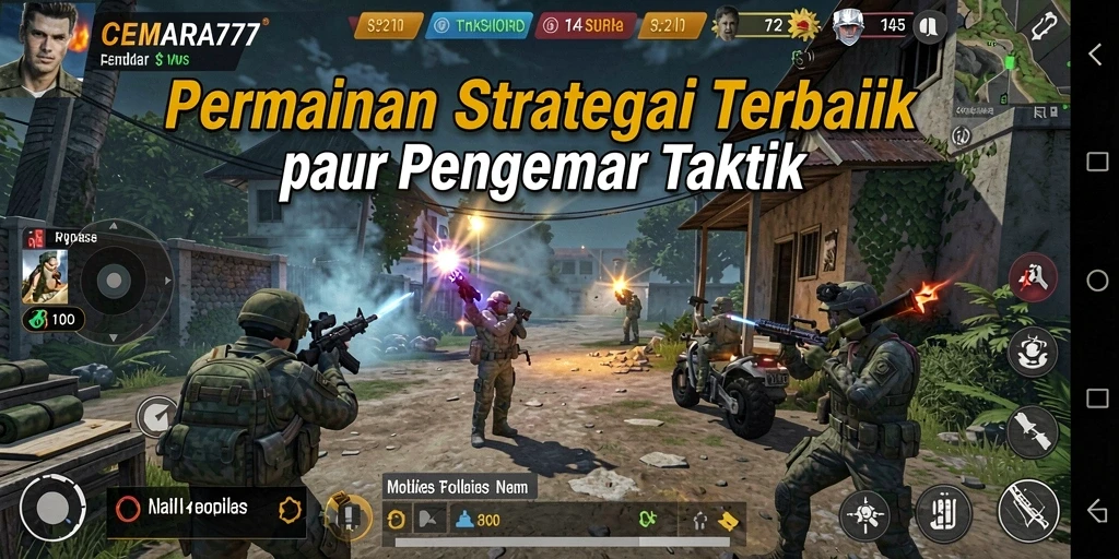 Tampilan gameplay CEMARA777 menampilkan pertempuran strategis yang mendebarkan.