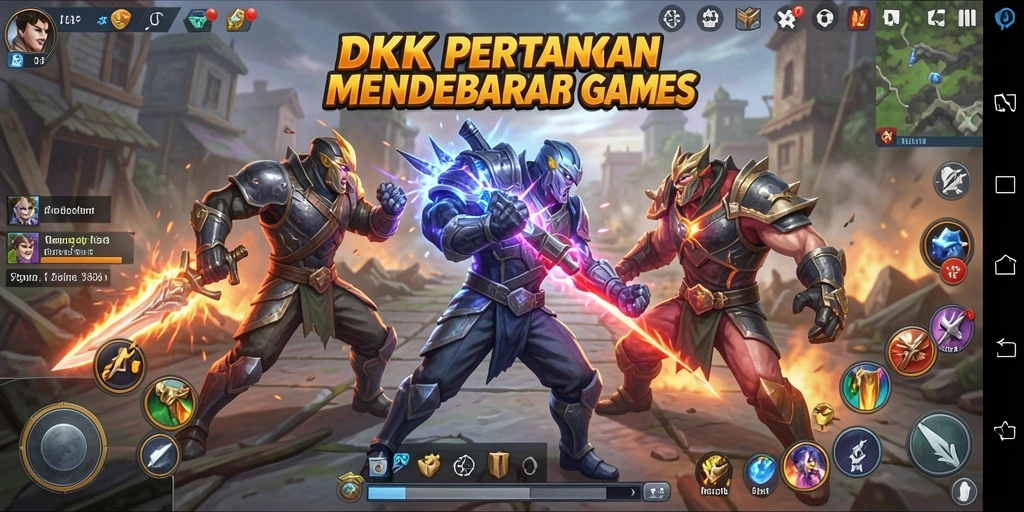 Tangkapan layar gameplay <strong>DKK</strong> menampilkan pertarungan yang mendebarkan dengan karakter unik.