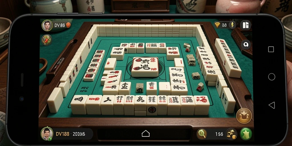 Tampilan gameplay menarik Mahjong dalam DV188.