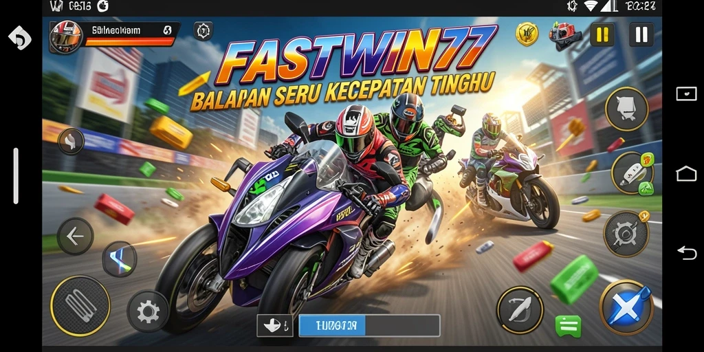 Tampilan menarik dari gameplay balapan yang mendebarkan.