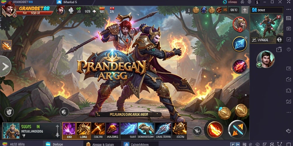 Tangkapan layar gameplay epik dari GRANDBET88 yang menampilkan aksi pertempuran.