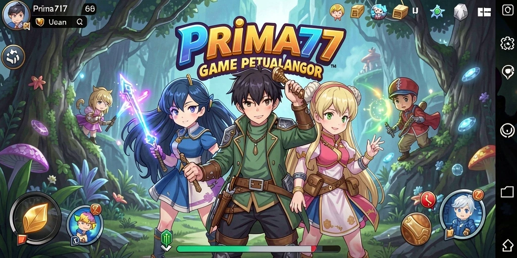 Screenshot gameplay PRIMA77 menampilkan aksi karakter anime yang seru.