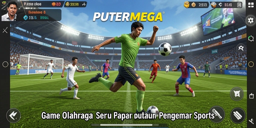 Screenshot gameplay PUTERMEGA menampilkan aksi seru olahraga.