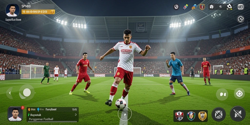 Tampilan gameplay SPN88 yang menampilkan aksi sepak bola seru.
