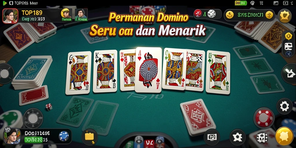Tampilan menarik dari gameplay Domino di TOPI189.